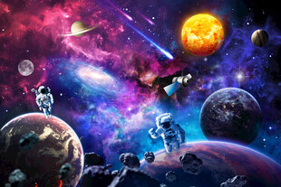 宇宙星球太空宇航员陨石黑洞背景