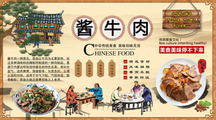 酱牛肉背景墙