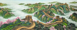 巨幅长城山水画