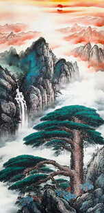 国画迎客松挂画