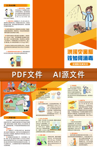 洪涝灾害后该如何消毒三折页