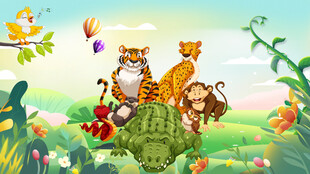 卡通儿童房动物背景