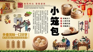 小笼包背景墙
