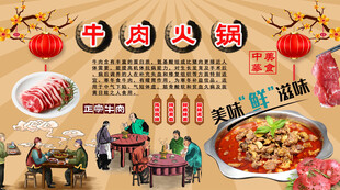 牛肉火锅背景墙