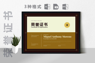 创意证书横版奖状