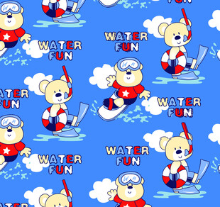 小熊水上运动图案背景