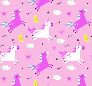 梦幻独角兽粉色背景图案