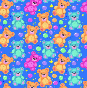 多彩小熊图案背景