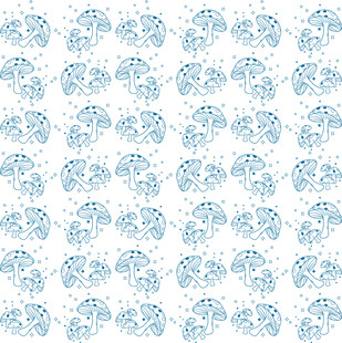 蘑菇无缝接设计 矢量图