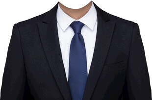 男黑西装正装蓝色领带证件照衣服