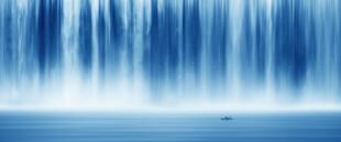 瀑布山水风景画