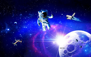 宇航员遨游浩瀚宇宙空间