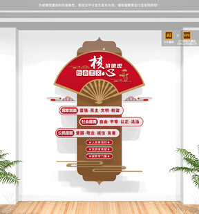 社会主义核心价值观竖版文化墙
