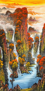 高山流水国画