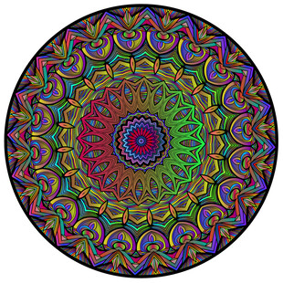多彩圆形曼陀罗图案