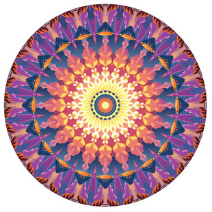 圆形复古抽象地毯图案