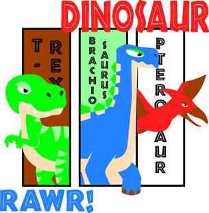 恐龙主题趣味插画