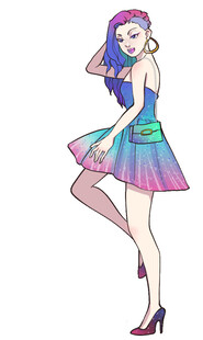 时尚多彩裙装女孩