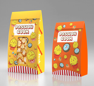 爆米花卡通风格零食包装设计
