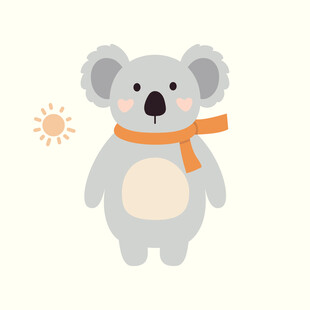 戴围巾的可爱考拉