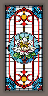 蒂凡尼华夏风情彩晶玻璃艺术图案