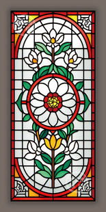 蒂凡尼华夏风情染色玻璃艺术图案