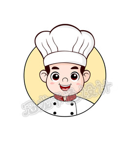 卡通厨师头像矢量图
