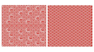 中国风浪花祥云纹背景图案