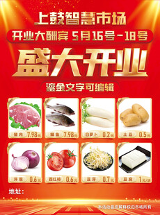 农贸市场开业宣传海报含字体