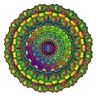 多彩圆形曼陀罗图案