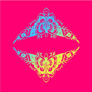 多彩福字剪纸图案设计