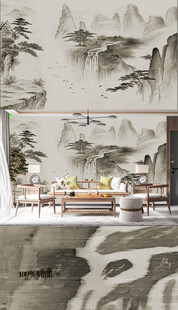 中式山水壁画