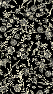 复古花卉黑色底纹图案