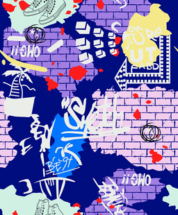 多彩涂鸦风图案设计元素