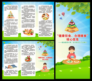 健康饮食合理膳食核心信息三折页