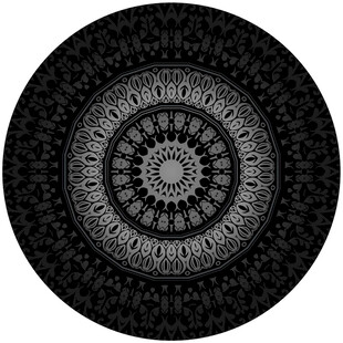 黑白曼陀罗圆形装饰图案
