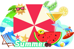 夏日清凉度假元素集合