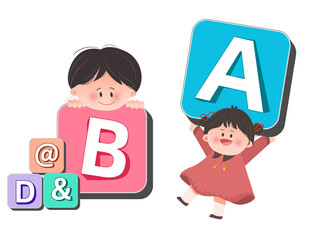 扁平化儿童学习字母英语课教育类