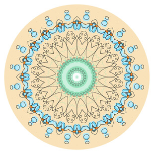 圆形曼陀罗花纹图案设计