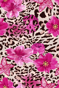 豹纹花卉图案设计