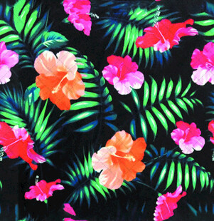 热带花卉树叶印花图案