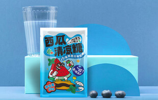 西瓜清凉糖三边封包装设计