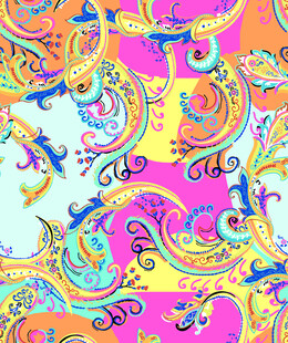 多彩佩斯利花纹图案设计