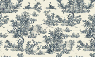 蓝白中式古典风景花纹图案