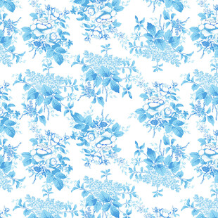 蓝白花卉图案背景纹理