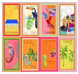 多彩热带风情插画图案集