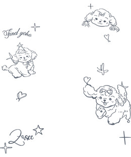 可爱卡通动物与星星图案