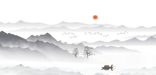 新中式水墨画背景墙