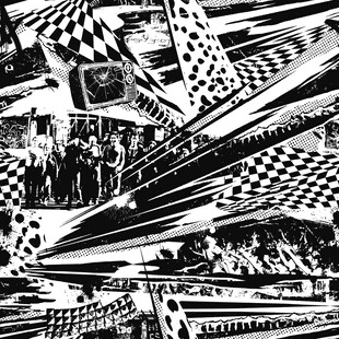 黑白赛车动感瞬间画面