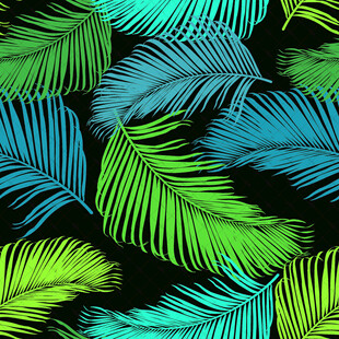 热带羽叶图案背景